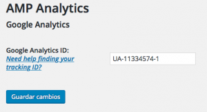 Captura de pantalla del plugin de Analytics y AMP para WordPress